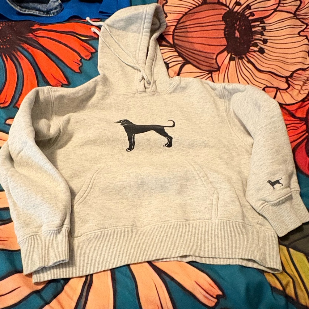 The Black Dog Light Gray Hoodie with Dog Silhouette